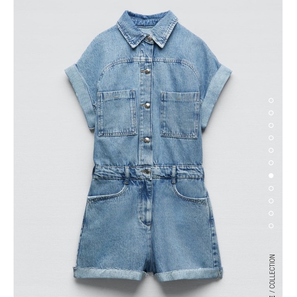 Zara Pants & Jumpsuits Zara Short Denim Jumpsuit Poshmark